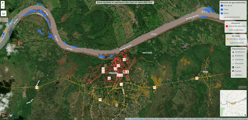 Visor de inundaciones que muestra y monitorea el estado de personas e infraestructuras tras una inundación